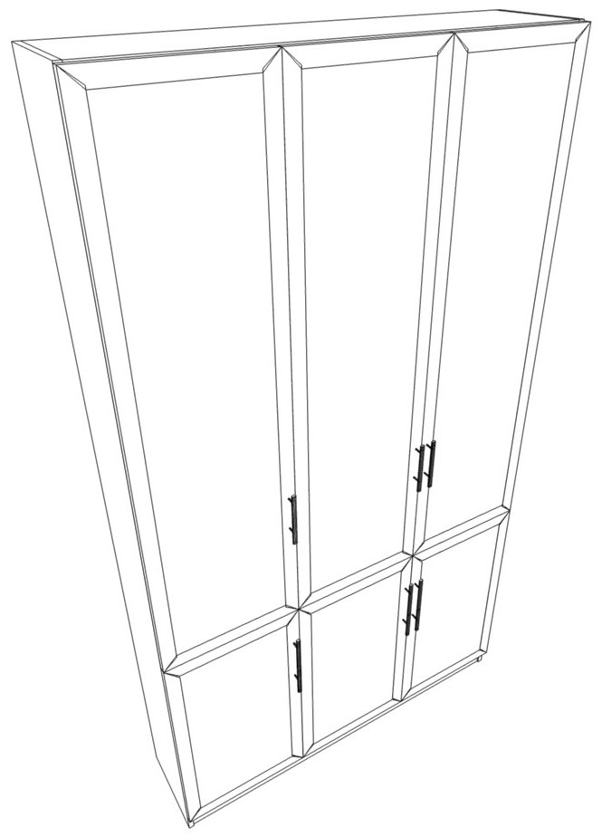 трехдверный шкаф с глухими дверьми