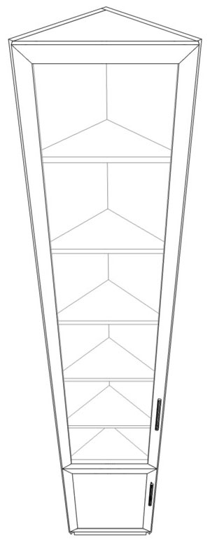 треугольный книжный шкаф левый